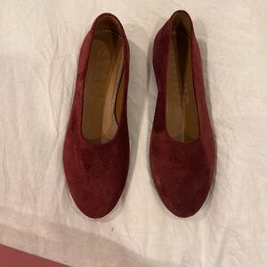 STAUD Alba Ballet Flat in Pinot